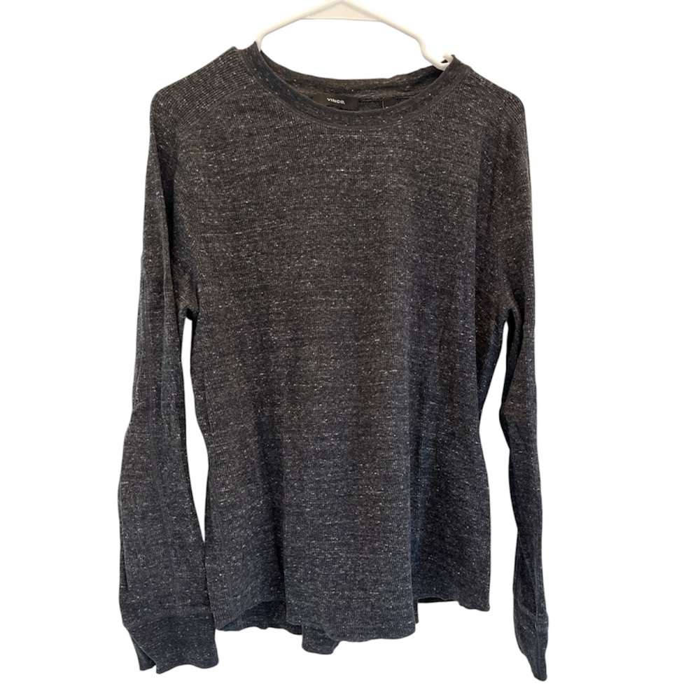 Vince Charcoal Gray Thermal Long Sleeve T-Shirt L
